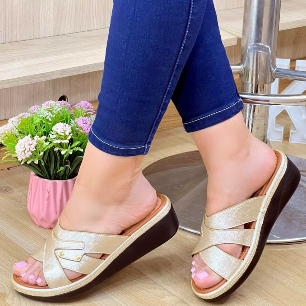 calzado sandalia romulo para mujer color beige brillante Comprar en tienda onlineshoppingcenterg Colombia centro de compras en linea osc